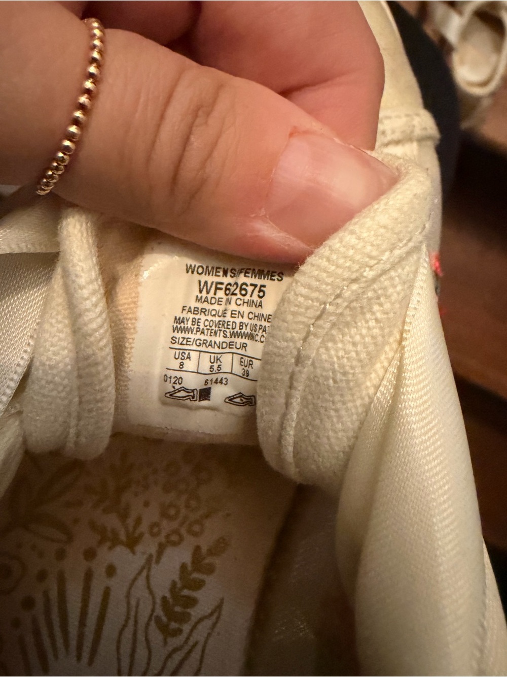Keds Cream Floral Embroidered Satin Ribbon Sneakers - Picture 5 of 5